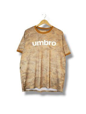Umbro Spell Out Camo Jersey Shirt Brown Size XL